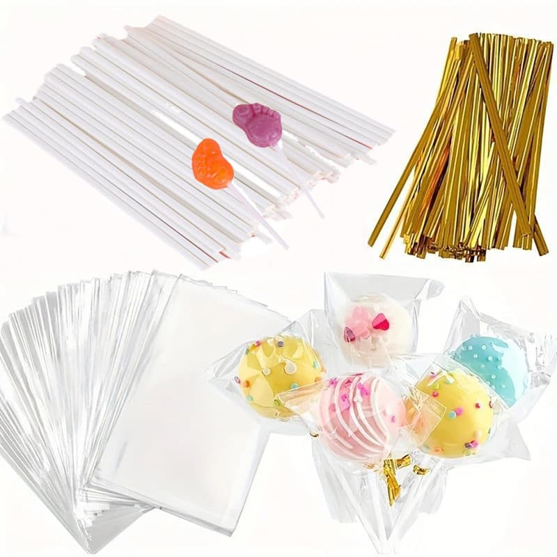 Kit Complet de Bâtonnets et Emballages pour Gâteaux - 300 Pièces