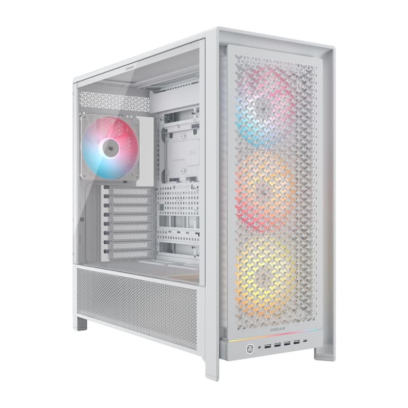 Boîtier Corsair 5000D RS ARGB Modulaire Blanc avec Ventilateurs Pré-Installés