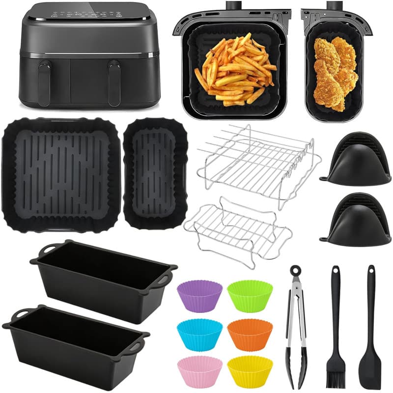 Yuirshion Kit d'Accessoires pour Friteuse à Air Phili Dual Baket 3000 - 23 Pièces