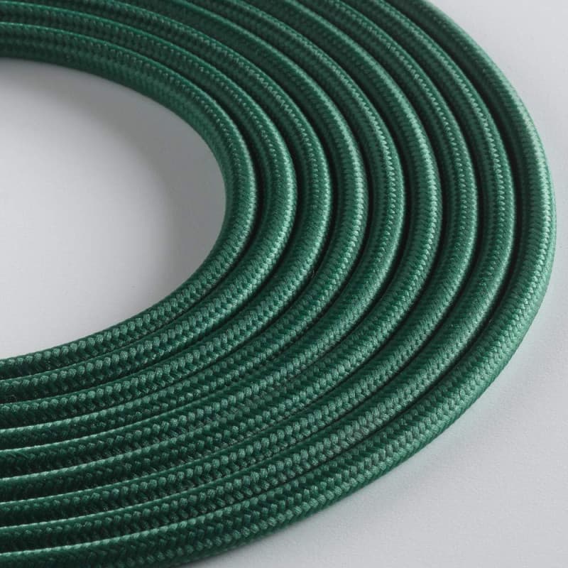 Câble Textile Rond KLARTEXT LUMIÈRE 3x0,75 mm Vert Foncé 3 m