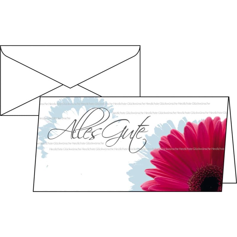 Lot de 10 cartes de vœux brillantes 'Alles Gute' avec enveloppes - Sigel