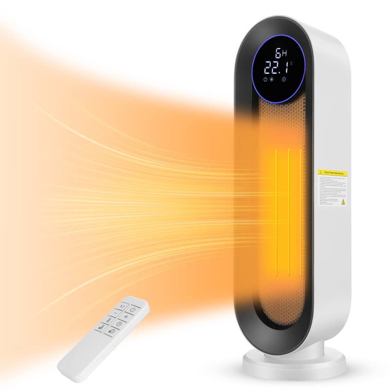 Chauffage d'appoint COOCHEER 2000W avec Minuterie et Télécommande - Thermostat Soufflant Oscillant