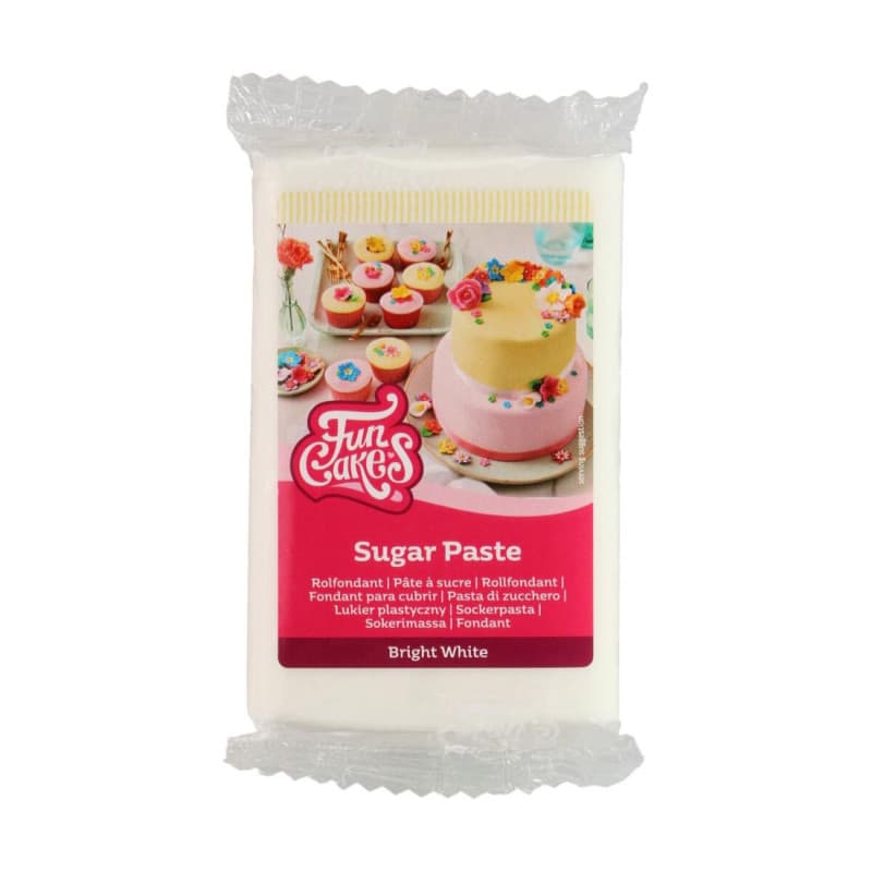 Pâte à Sucre Bright White FunCakes - 250 g pour Gâteaux et Décorations