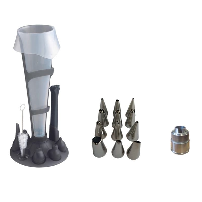 Set Poche à Douille Professionnelle Mastrad 1L avec 12 Douilles Inox et Support