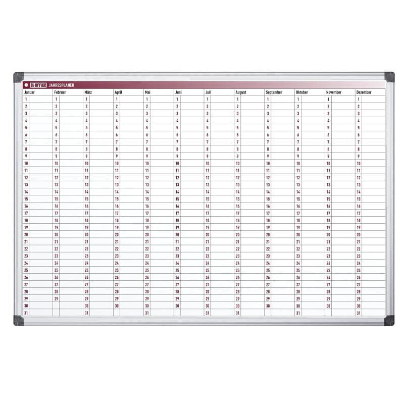 Calendrier mural magnétique Bi-Office 365 jours - 90 x 60 cm