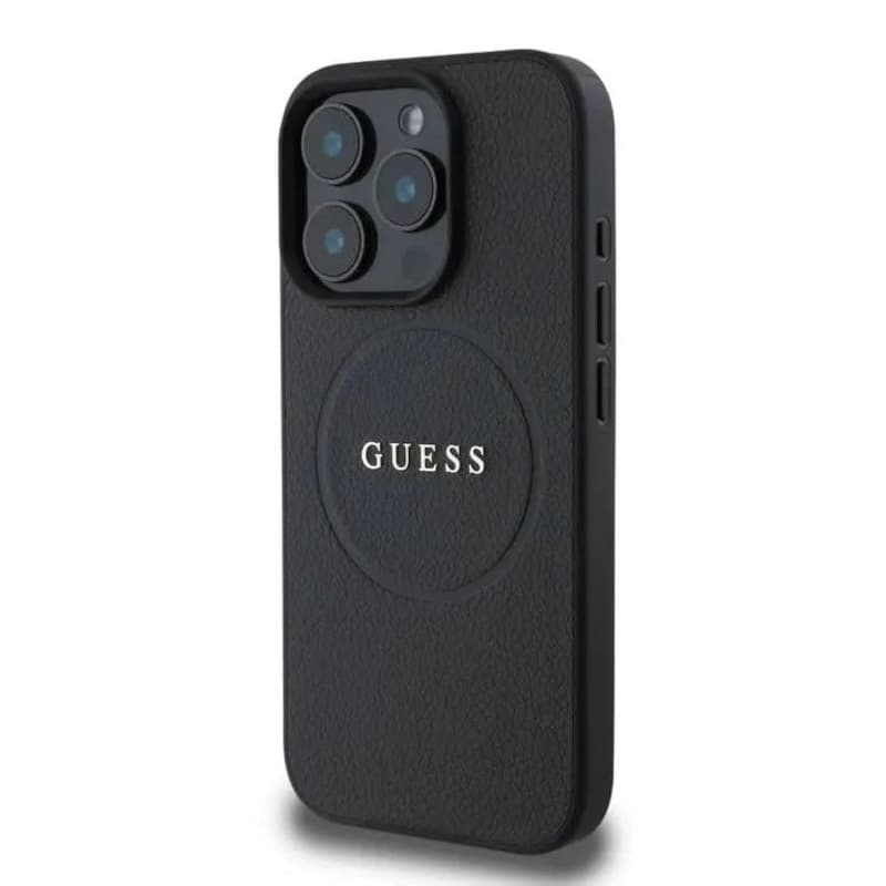 Coque Rigide MagSafe CG Mobile pour iPhone 16 Pro Max - Noir avec Anneau Doré