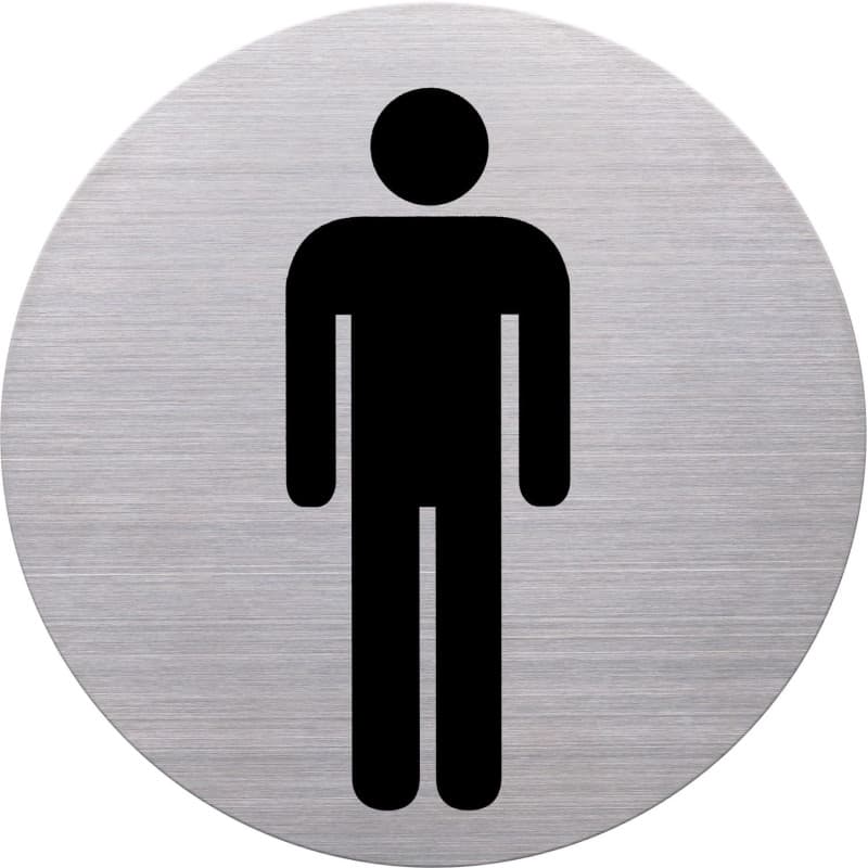 Pictogramme WC Homme en Acier Inoxydable - Ø 115 mm - Helit