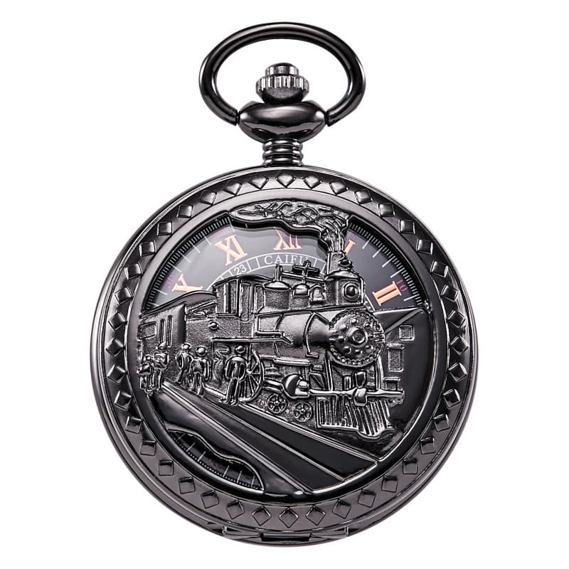 Montre de Poche Antique TREEWETO avec Cadran Rétro et Chaîne en Bronze