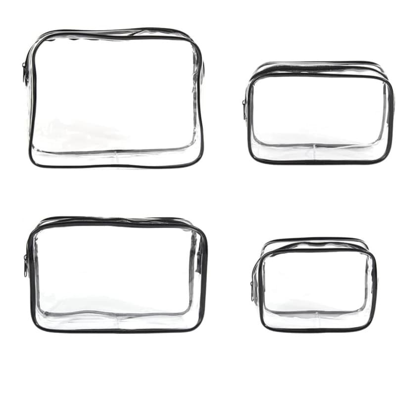 YUNYU Lot de 4 Trousse de Toilette Transparentes Imperméables