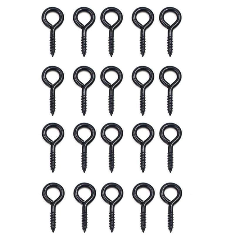 Lot de 20 vis à œillet M4 en acier inoxydable noir pour bricolage et décoration