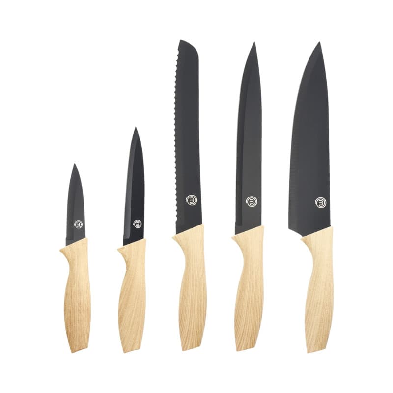 Set de Couteaux de Cuisine MasterChef - 5 Pièces en Acier Inoxydable Noir