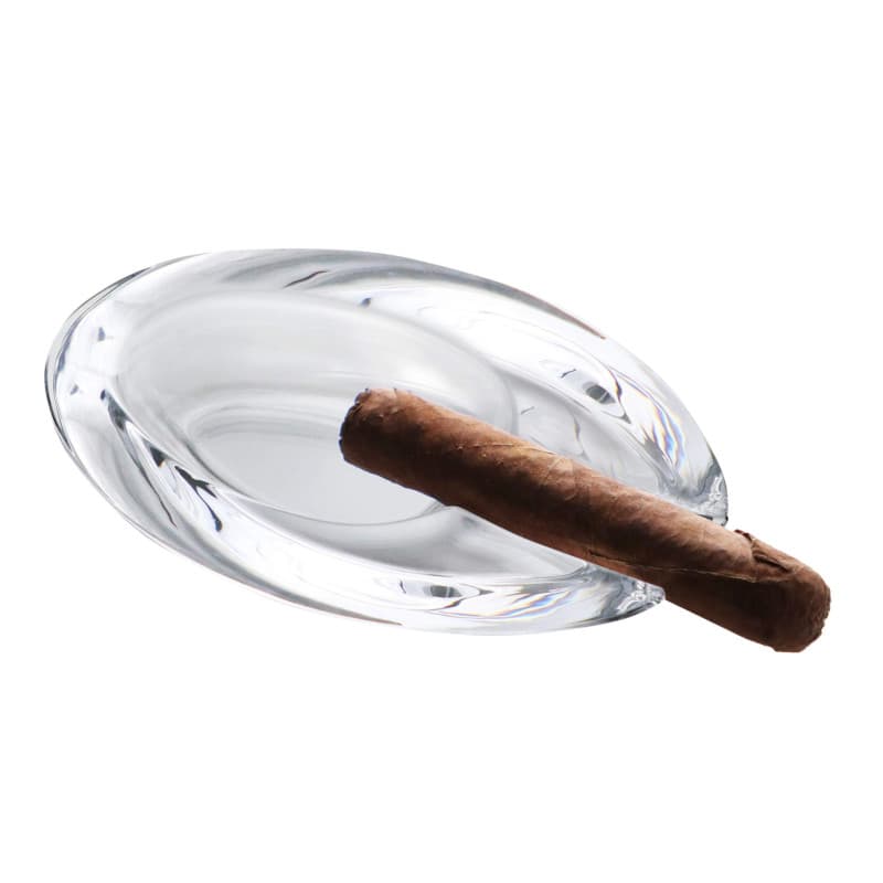 Cendrier en Verre de Cristal Lourd Pasabahce - Ovale pour Intérieur et Extérieur