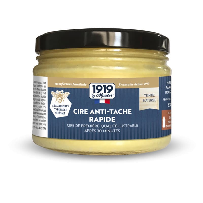 Cire pour Bois en Pâte Mauler - Teinte Naturelle 0,5L pour Meubles et Parquets