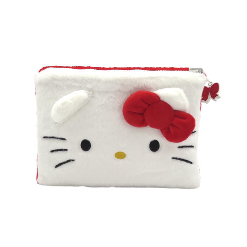 Trousse de Toilette Réversible Hello Kitty et Kuromi - Peluche Blanc/Noir