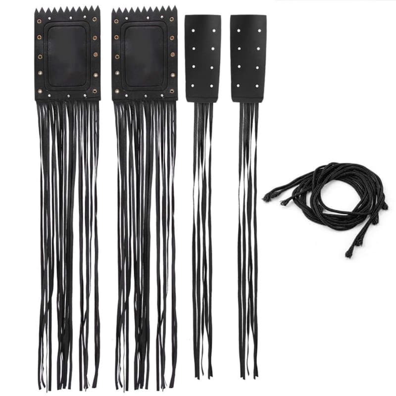 Couvercle de Gland de Guidon en Cuir Synthétique Noir pour Moto