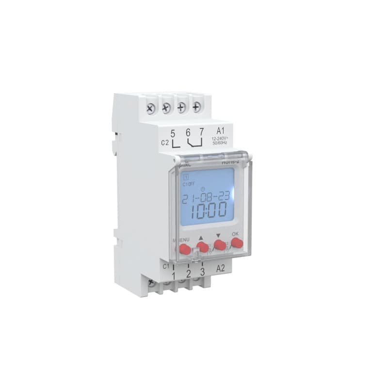 Interrupteur Horaire Numérique Hebdomadaire Plikc - 2 Canaux, Gris