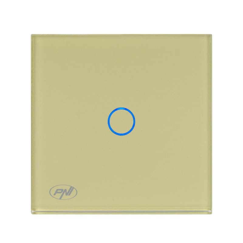 Interrupteur Tactile Doré PNI SH101G avec LED - Design Élégant