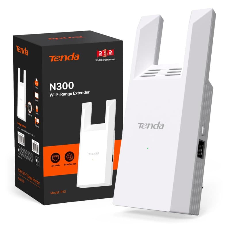 Répéteur WiFi Tenda R10 N300 - Amplificateur WiFi avec Port Ethernet