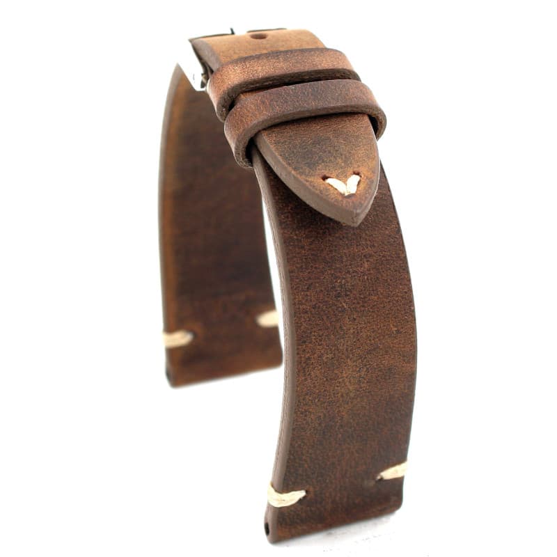 Bracelet de Montre Vintage en Cuir RIOS1931 - 19 mm Marron Chêne