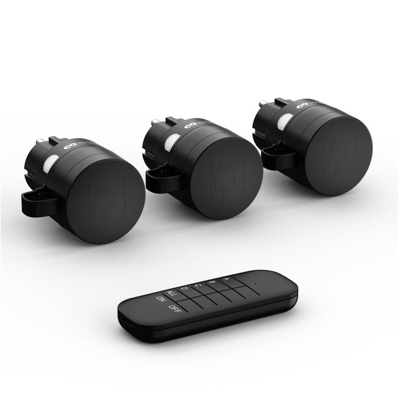 Prises de Courant Radiocommandées Conecto avec Télécommande Extérieure - 3 Prises, 2300 W, IP44