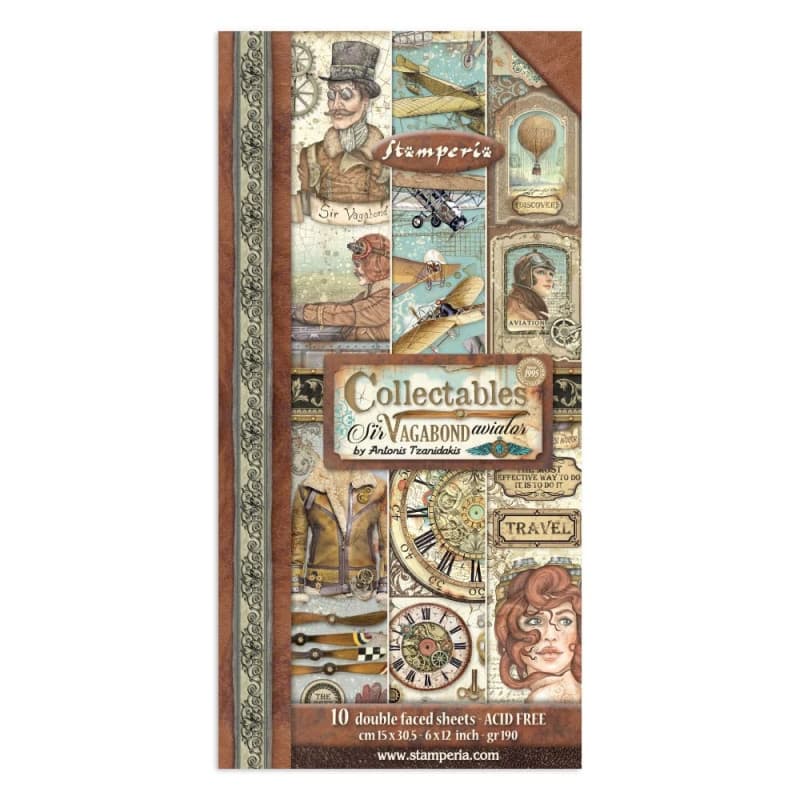 Papier de Collection Sir Vagabond - Aviator Blanc par Stamperia