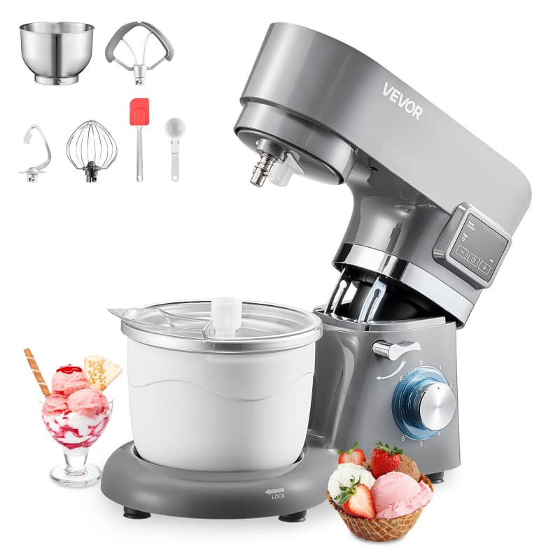 VEVOR Sorbetière 1,7 L avec Écran LED et Minuterie - Créez Glaces et Sorbets Maison
