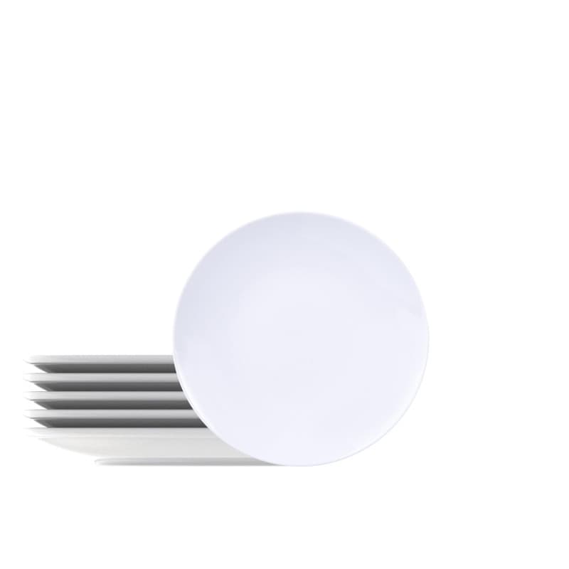 Assiettes à Dessert Rondes en Porcelaine 19 cm - Lot de 6 Tramontina