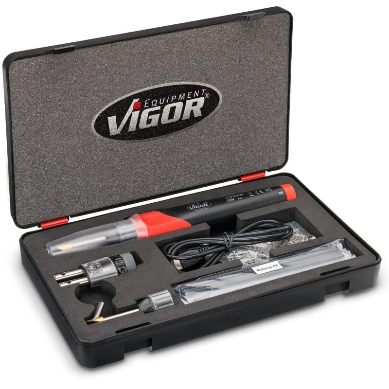 Kit de Réparation Plastique VIGOR V3551N - 134 Pièces, 50W, Soudure Rapide et Durable
