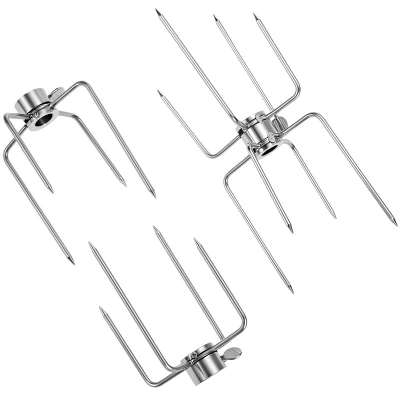 QWORK Set de 3 Fourchettes en Acier Inoxydable pour Brochettes et Barbecue