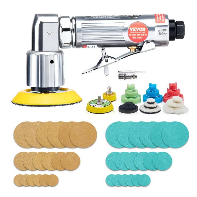 VEVOR Mini Ponceuse Pneumatique Orbitale 15000 tr/min avec Kit Complet 58 PCS