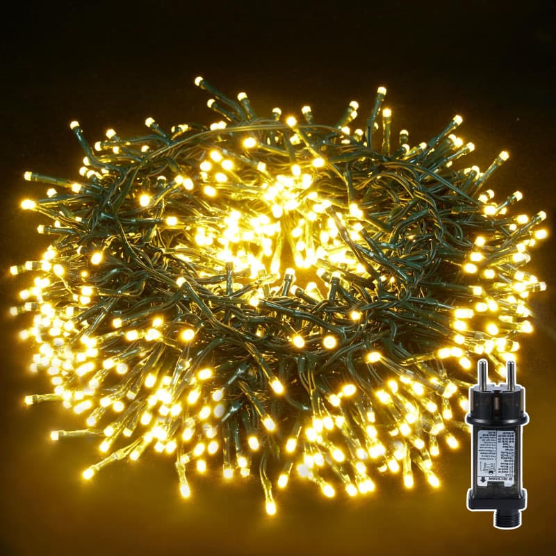 Guirlande Lumineuse de Noël 30M 300LED avec Minuterie - Blanc Chaud