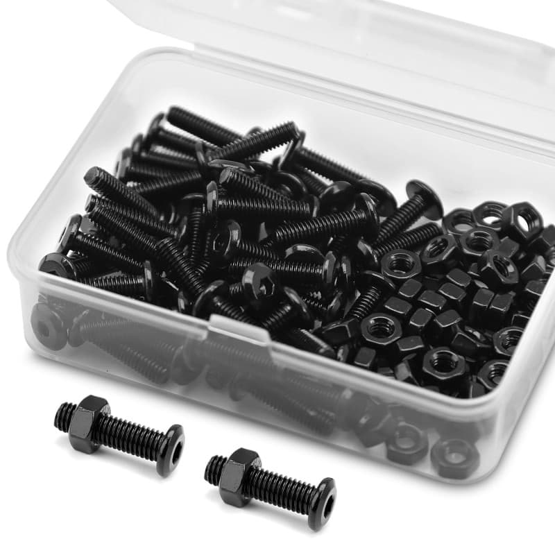 Kit de 50 Boulons et Écrous M4 en Acier Inoxydable Noir