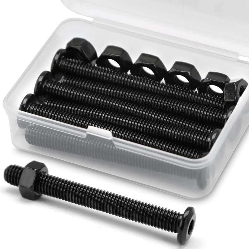 Kit de Boulons et Écrous M8 en Acier Inoxydable Noir - 6 Ensembles