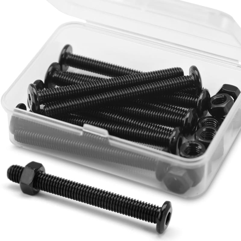 Kit de 10 Boulons et Écrous M6 en Acier Inoxydable Noir pour Meubles