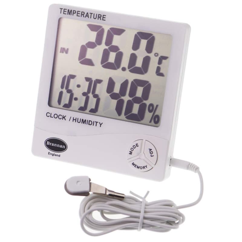 Thermomètre et Hygromètre Jumbo Brannan avec Horloge pour Intérieur et Extérieur