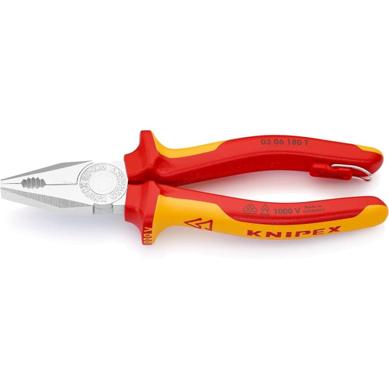 Pince Universelle Knipex VDE Chromée Isolée avec Œillet de Fixation