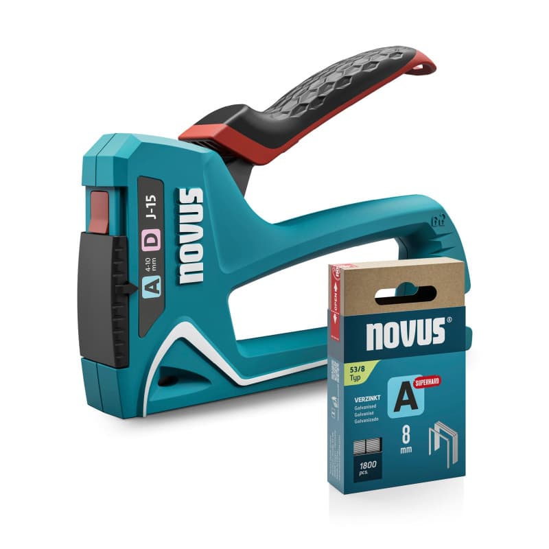 Agrafeuse manuelle NOVUS TOOLS J-15 avec 1800 agrafes - Outil 2-en-1 pour bricolage et DIY