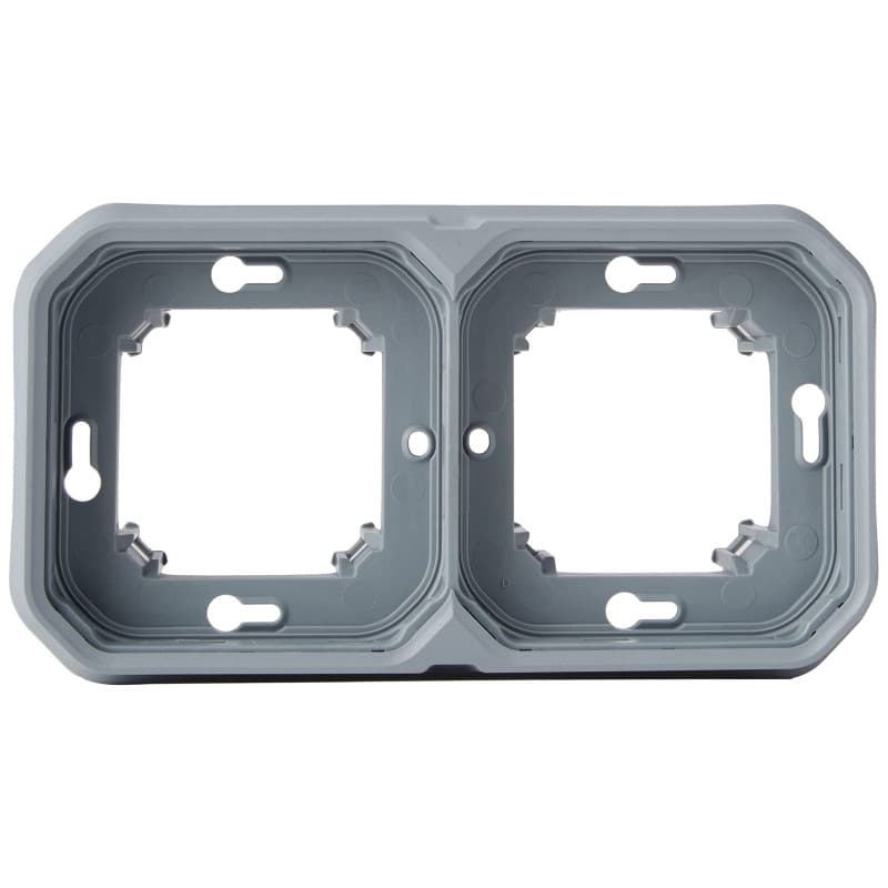Support Plaque Étanche 2 Postes Plexo Legrand - Montage Horizontal ou Vertical
