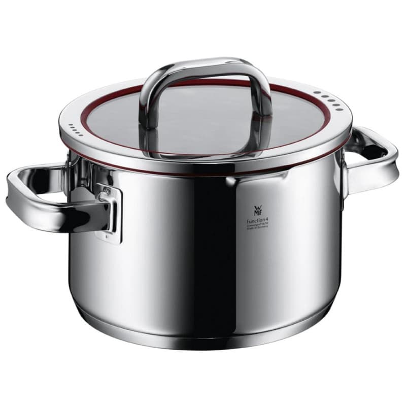 Marmite Haute WMF Function 4 avec Couvercle en Verre - 20 cm, Acier Inoxydable