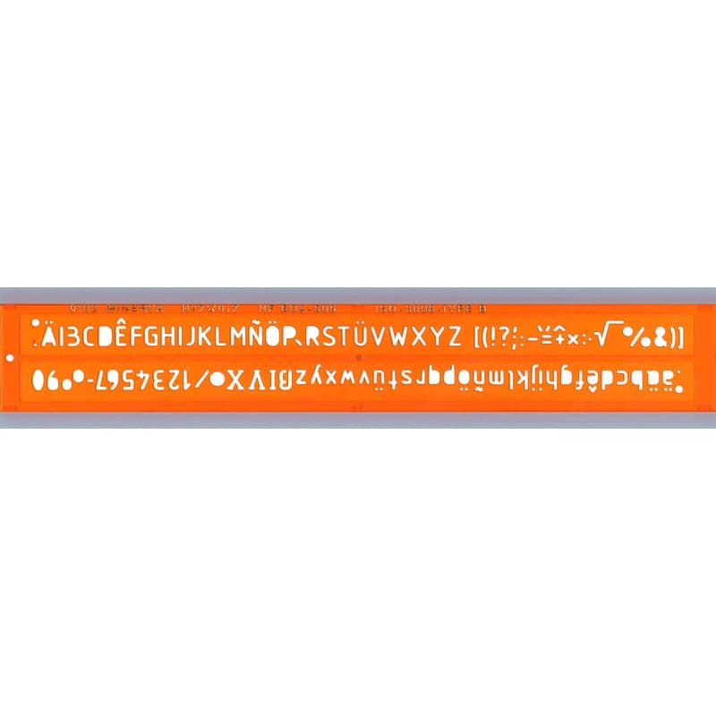 Gabarit de Trace Lettres MINERVA ISO 3098/1 - Orange Transparent