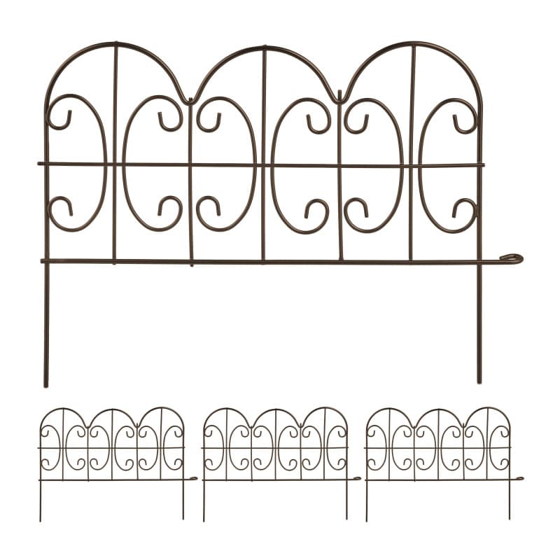 Bordure de Jardin en Métal Relaxdays - Lot de 4 Éléments Décoratifs pour Extérieur