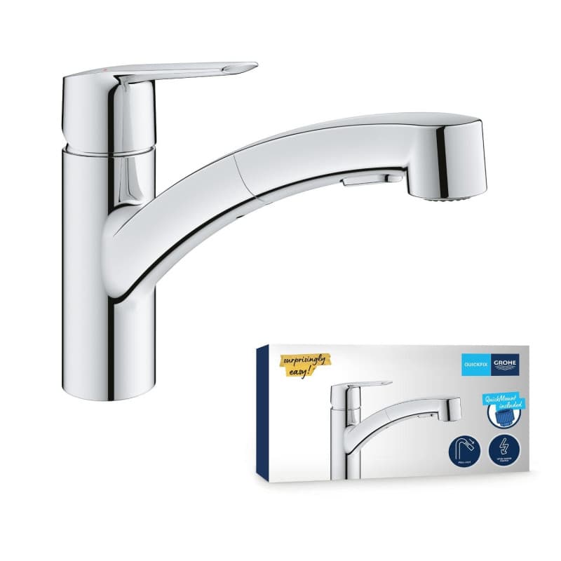 Mitigeur d'Évier GROHE Start avec Douchette Extractible - Chrome