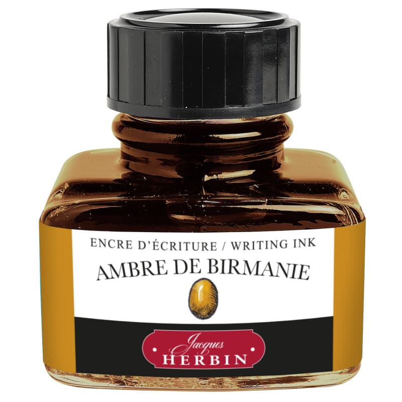 Flacon d'encre Ambre de Birmanie 30 ml pour stylo-plume - Jacques Herbin