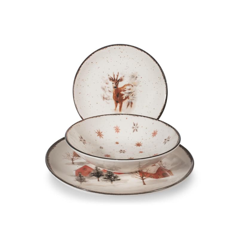 Service de Table Noël 18 Pièces Fairytale Charm en Grès