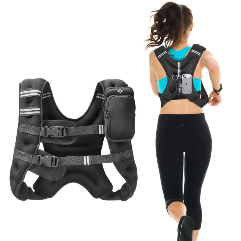 Gilet Lesté VEVOR 7,32 kg avec Boucles Réglables et Bandes Réfléchissantes