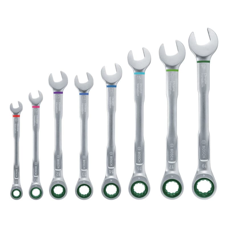 Set de 8 clés mixtes à cliquet Bosch - Performance et Précision