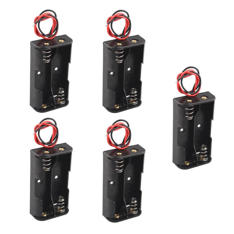 Boîte de Rangement en Plastique pour Piles AA - Pack de 5 avec Câbles