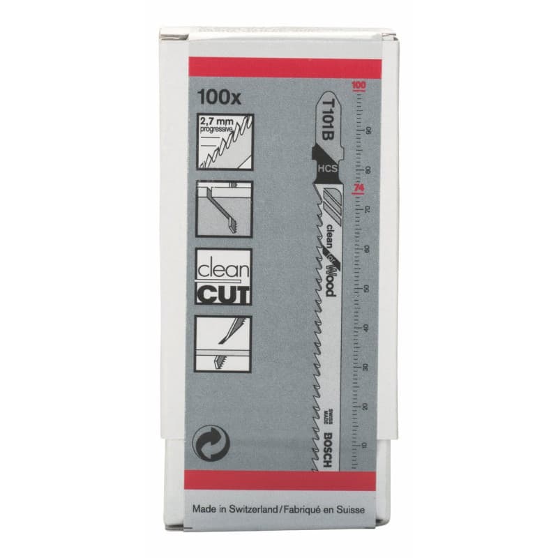 Pack de 100 Lames de Scie Sauteuse Bosch T 101 B pour Bois