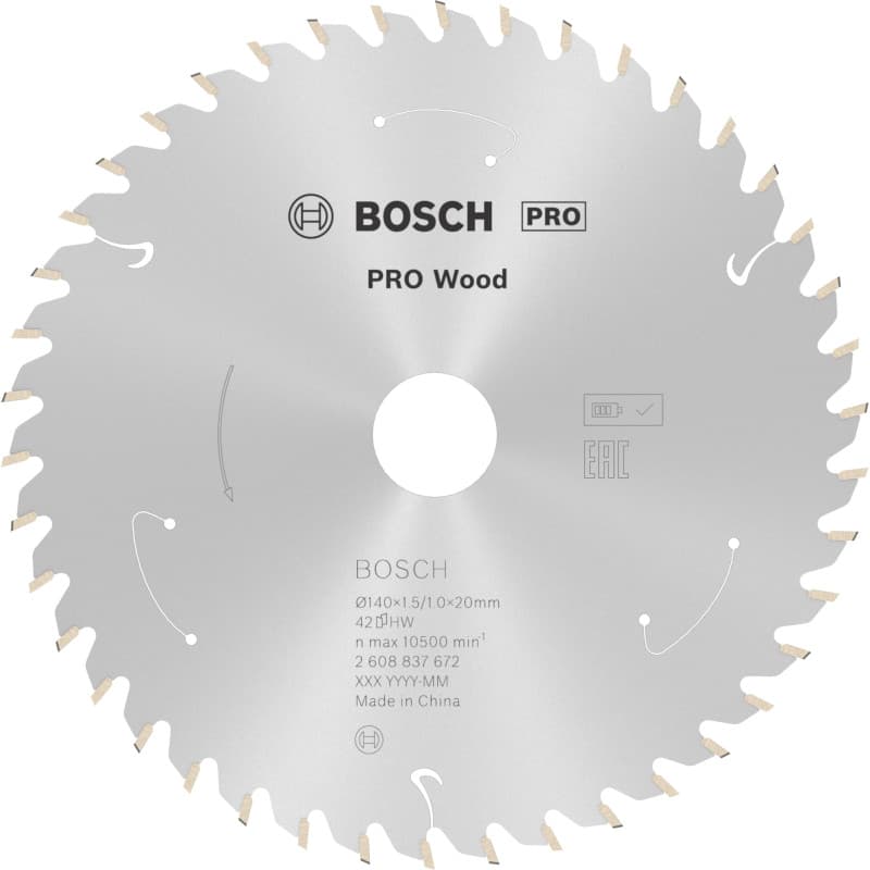Lame de Scie Circulaire Bosch PRO Wood Cordless 140mm - Idéale pour le Bois