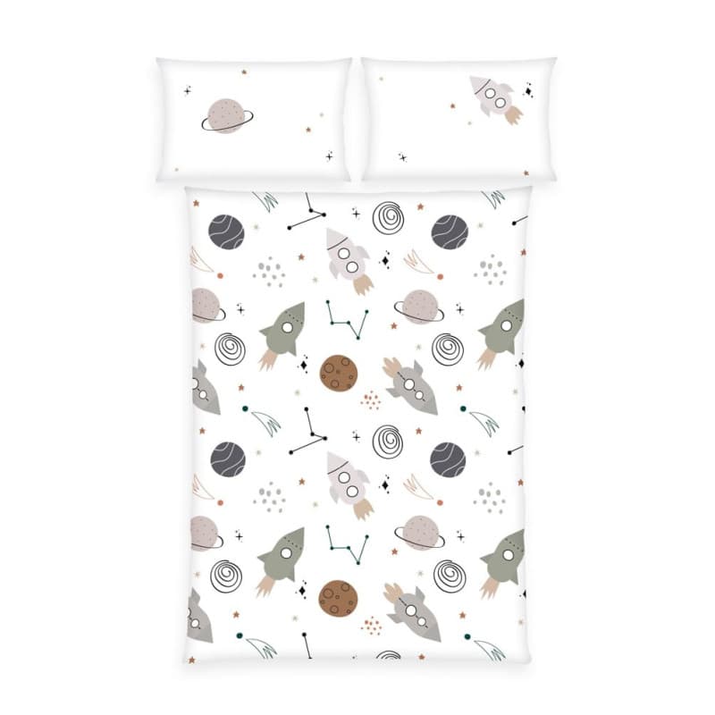 Parure de Lit en Flanelle Univers Herding - Housse de Couette et Taie d'Oreiller